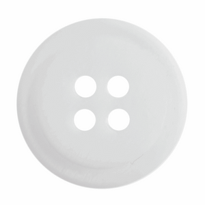Button 15mm Round, Ombre Rimmed in White