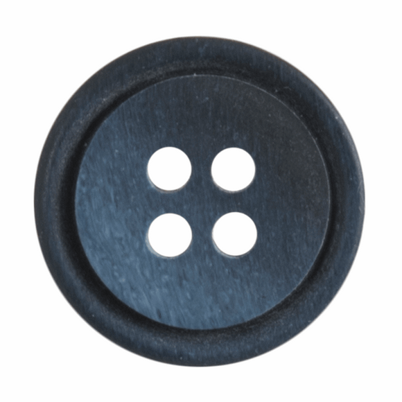 Button 15mm Round, Ombre Rimmed in Navy