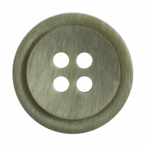 Button 15mm Round, Ombre Rimmed in Khaki