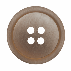 Button 15mm Round, Ombre Rimmed in Brown
