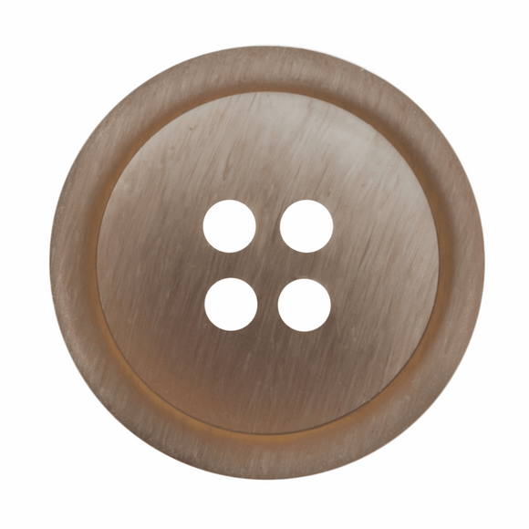 Button 15mm Round, Ombre Rimmed in Brown
