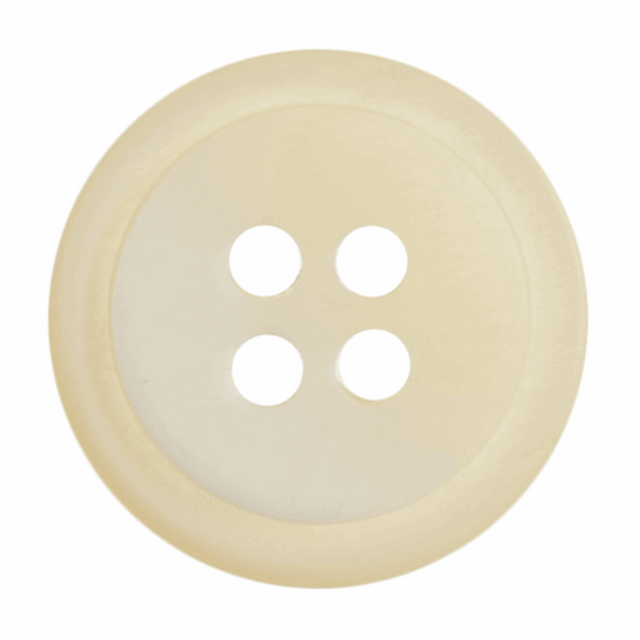 Button 15mm Round, Ombre Rimmed in Cream