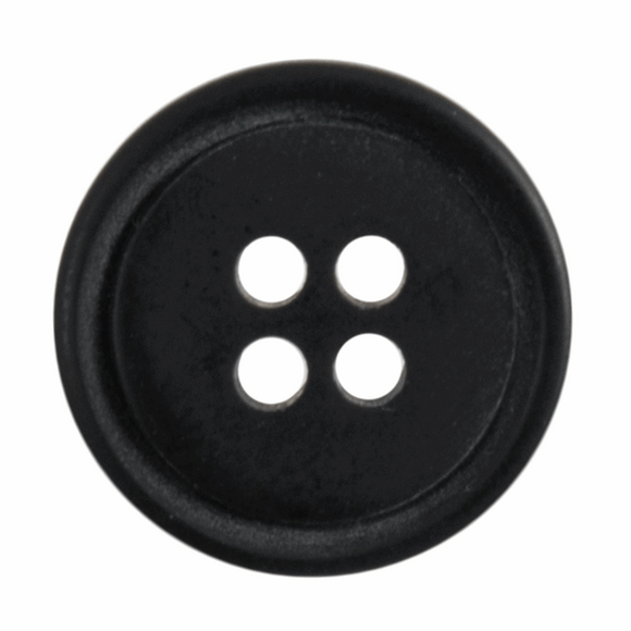 Button 15mm Round, Ombre Rimmed in Black