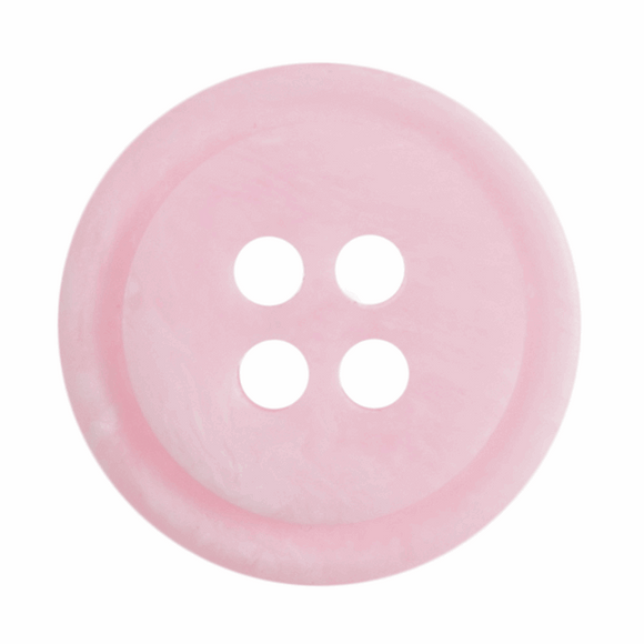 Button 15mm Round, Ombre Rimmed in Light Pink