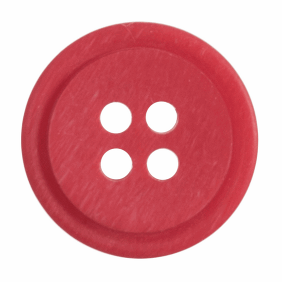 Button 15mm Round, Ombre Rimmed in Red