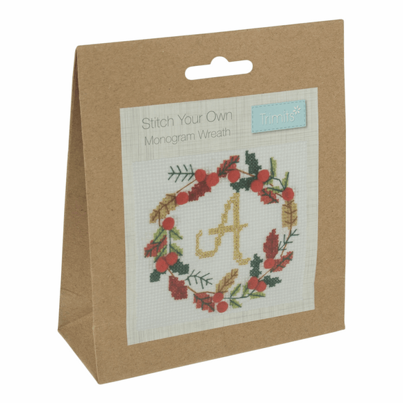 Cross Stitch Kit - Christmas Monogram Wreath