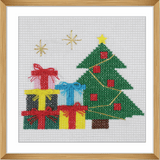 Cross Stitch Kit - Christmas Tree with Presents