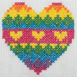 Cross Stitch Kit - Rainbow Heart