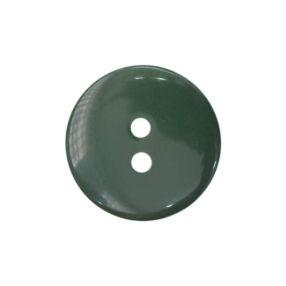 Button 14mm Round, Double Dome in Dark Green