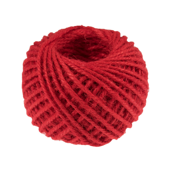 Jute Twine 2mm x 27m in Red