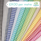 Gingham 1/4" 100% Cotton in Lime Green (140cm wide)
