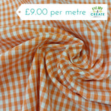Gingham 1/4" 100% Cotton in Orange (140cm wide)