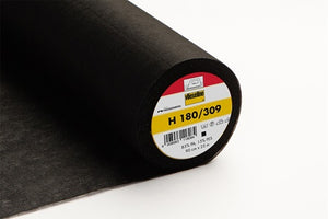 H180 Interfacing (Lightweight Iron-On Non Woven) Black 90cm wide Vilene