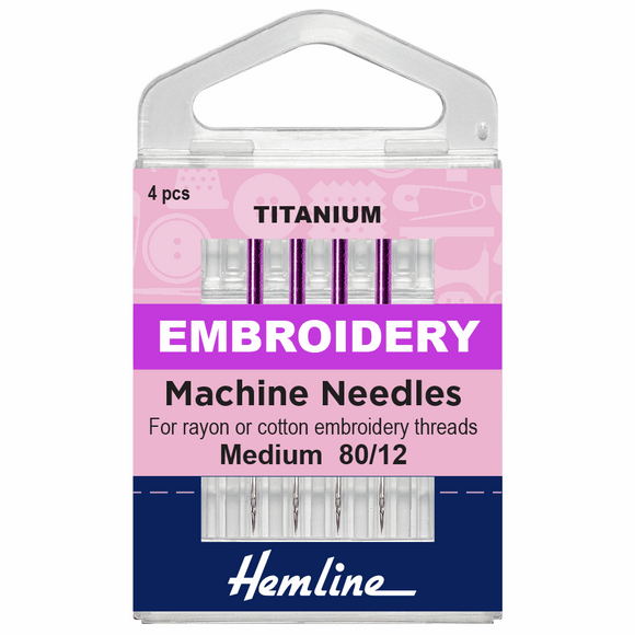 Machine Needles - Embroidery 80/12 (pack of 4) by Hemline
