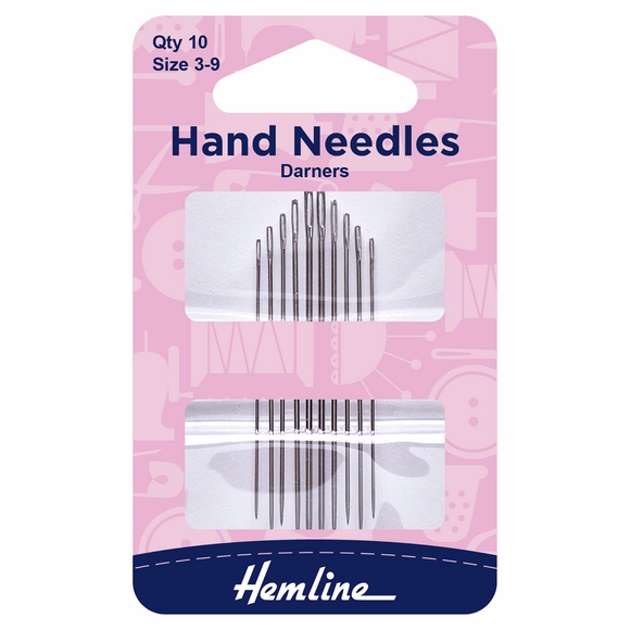 Hand Sewing Needles - Darners Assorted Sizes 3-9 (pack of 10)