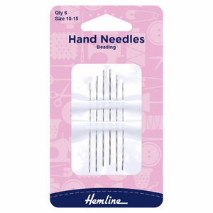 Hand Sewing Needles - Beading Sizes 10-15 (pack of 6)