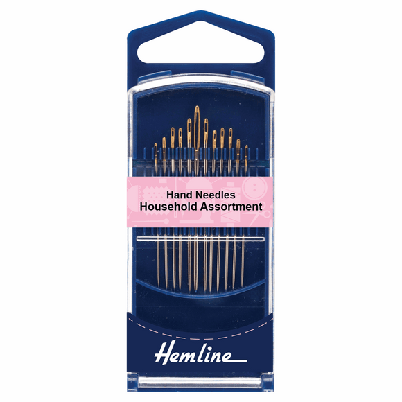 Hand Sewing Needles - Household Assorted Gold Eye (pack of 12) by Hemline