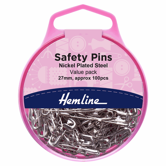Safety Pins 27mm Value Pack (pack of 100) by Hemline