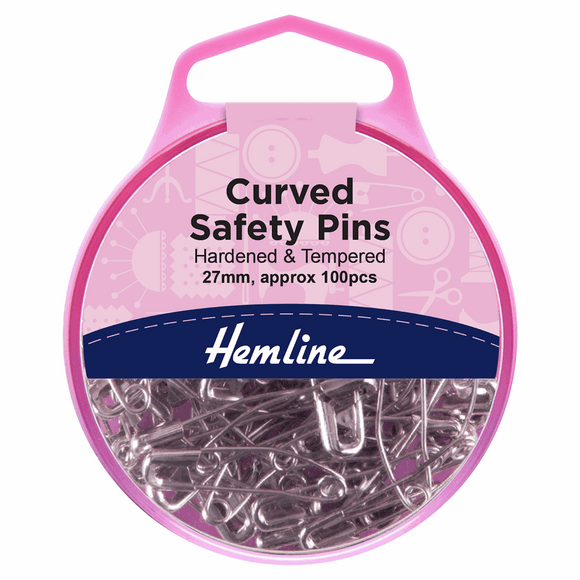 Safety Pins 27mm Curved (pack of 100) by Hemline