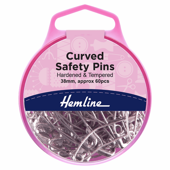 Safety Pins 38mm Curved (pack of 60) by Hemline