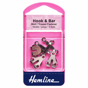 Hook & Bar Fasteners Large Nickel