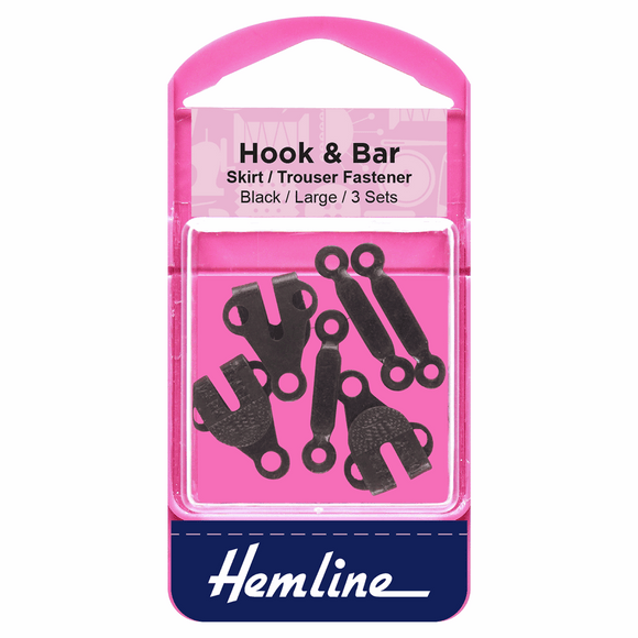 Hook & Bar Fasteners Large Black