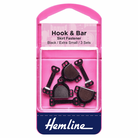 Hook & Bar Fasteners Extra Small Black