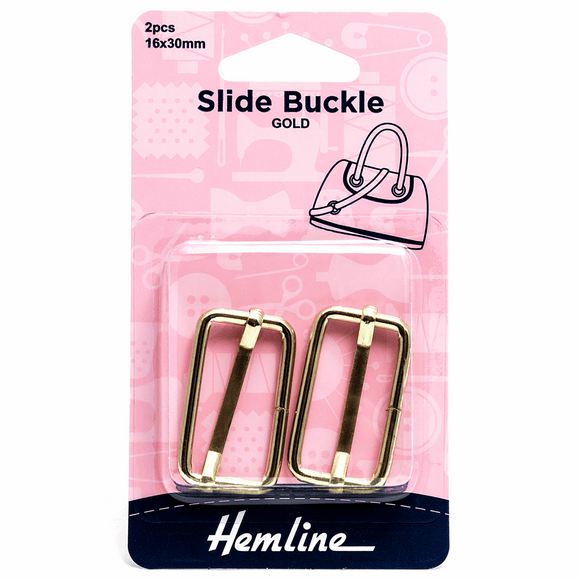 Buckle (Slide) 30mm x 16mm Gold (2 Pieces)