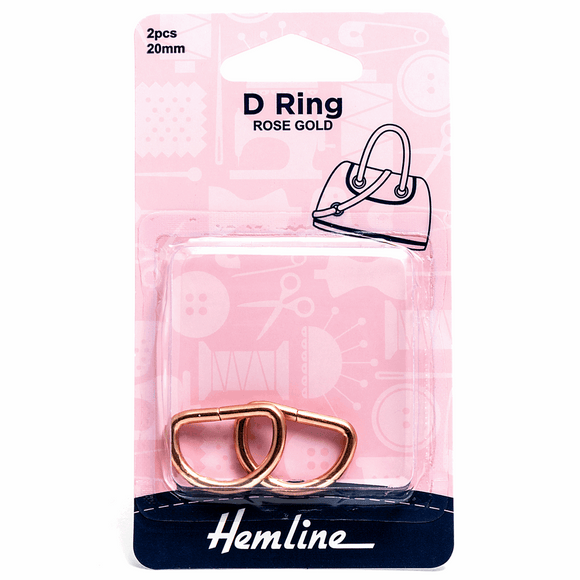 D Rings 20mm Rose Gold - 2 pieces