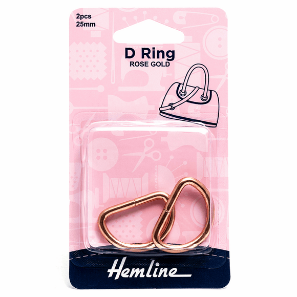 D Rings 25mm Rose Gold - 2 pieces