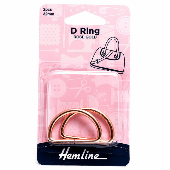 D Rings 32mm Rose Gold - 2 pieces
