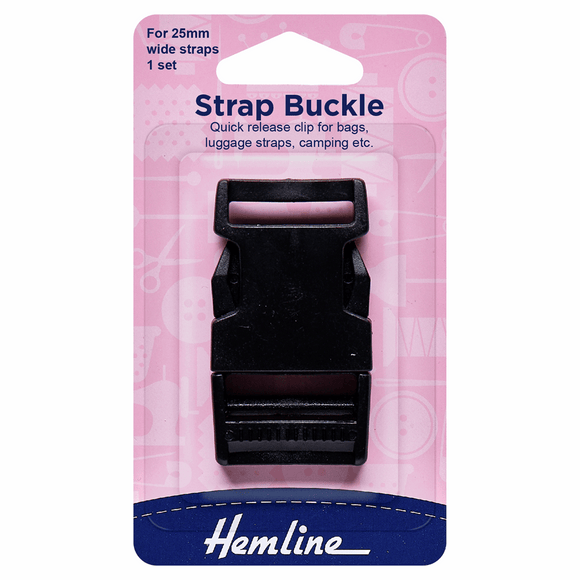Buckle (Strap) 25mm in Black Plastic