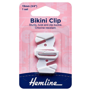 Bikini Clip 19mm White (1 set)