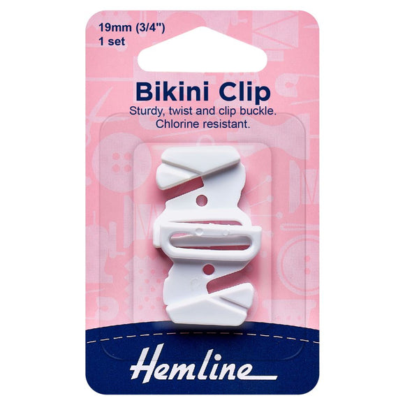 Bikini Clip 19mm White (1 set)