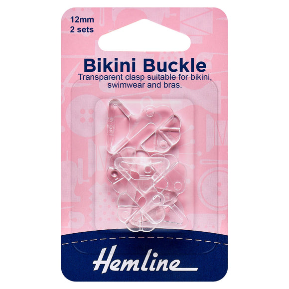 Buckle (Bikini) 12mm Clear (2 sets)