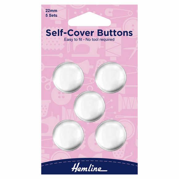 Buttons 22mm Self Covered Metal (5 sets)
