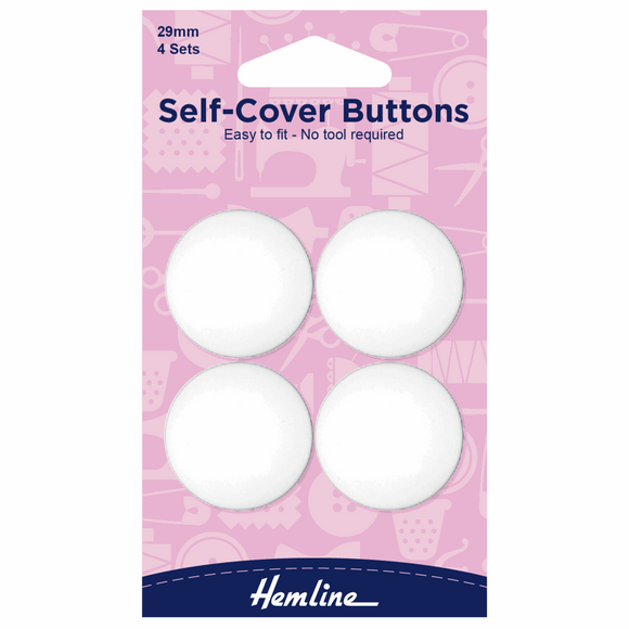 Buttons 29mm Self Covered (4 sets)