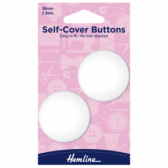 Buttons 38mm Self Covered (2 sets)