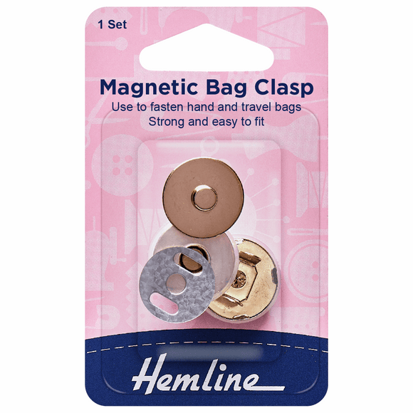 Magnetic Bag Closures 19mm in Gold (1 set)