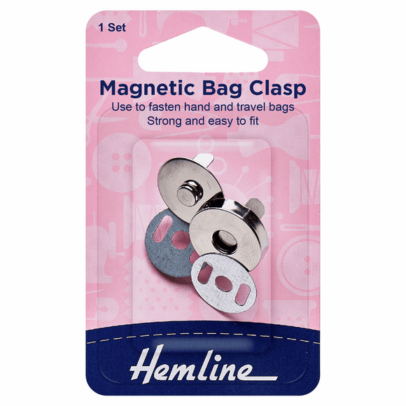 Magnetic Bag Closures 19mm in Silver (1 set)