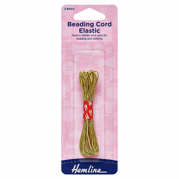Elastic - Beading Cord 1.3mm Gold (4.5m pkt)