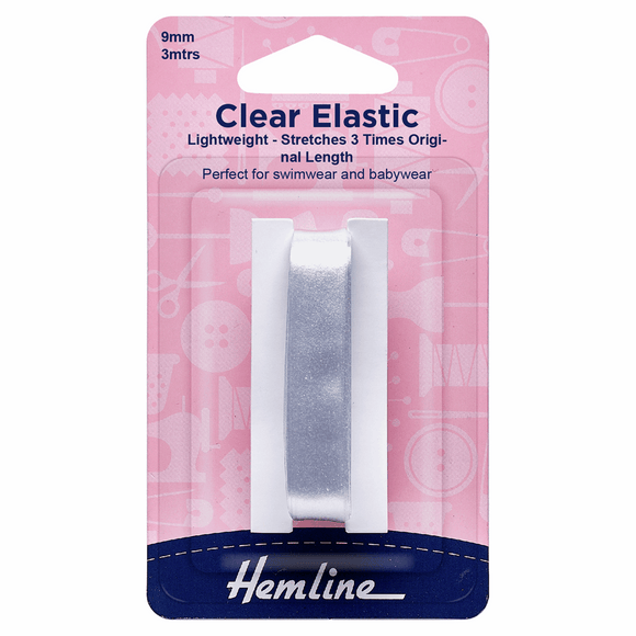 Elastic - Swimwear 9mm Clear (3m pkt)