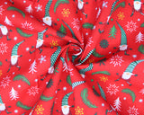 Polycotton Christmas Going Gonk on Red