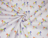 Polycotton Basics Rainbow Zebras