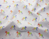 Polycotton Basics Rainbow Zebras