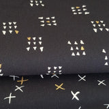 Moda Zen Chic Sew Happy Canvas Black Metallic Triangles