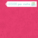 Makower Sunprints Embroidery in Strawberry