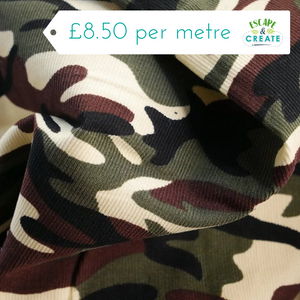 Needlecord with Camouflage Print