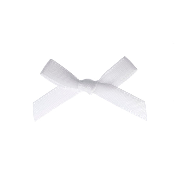 Ribbon Bow 7mm in White