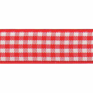 Ribbon Gingham 10mm Col 15 Red
